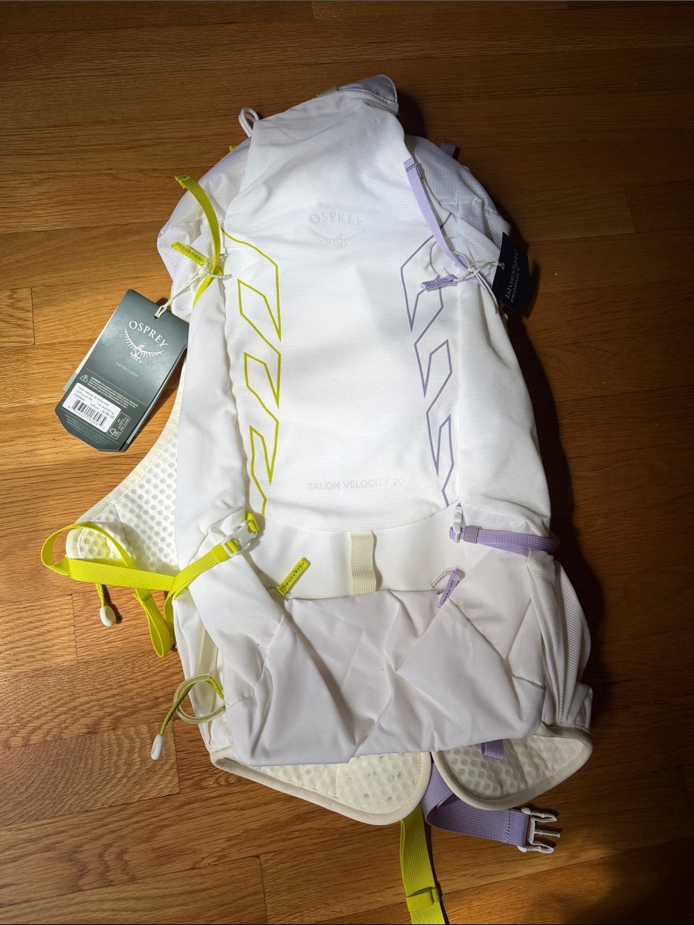 OSPREY White Daypack with Yellow & Lavender Accents
